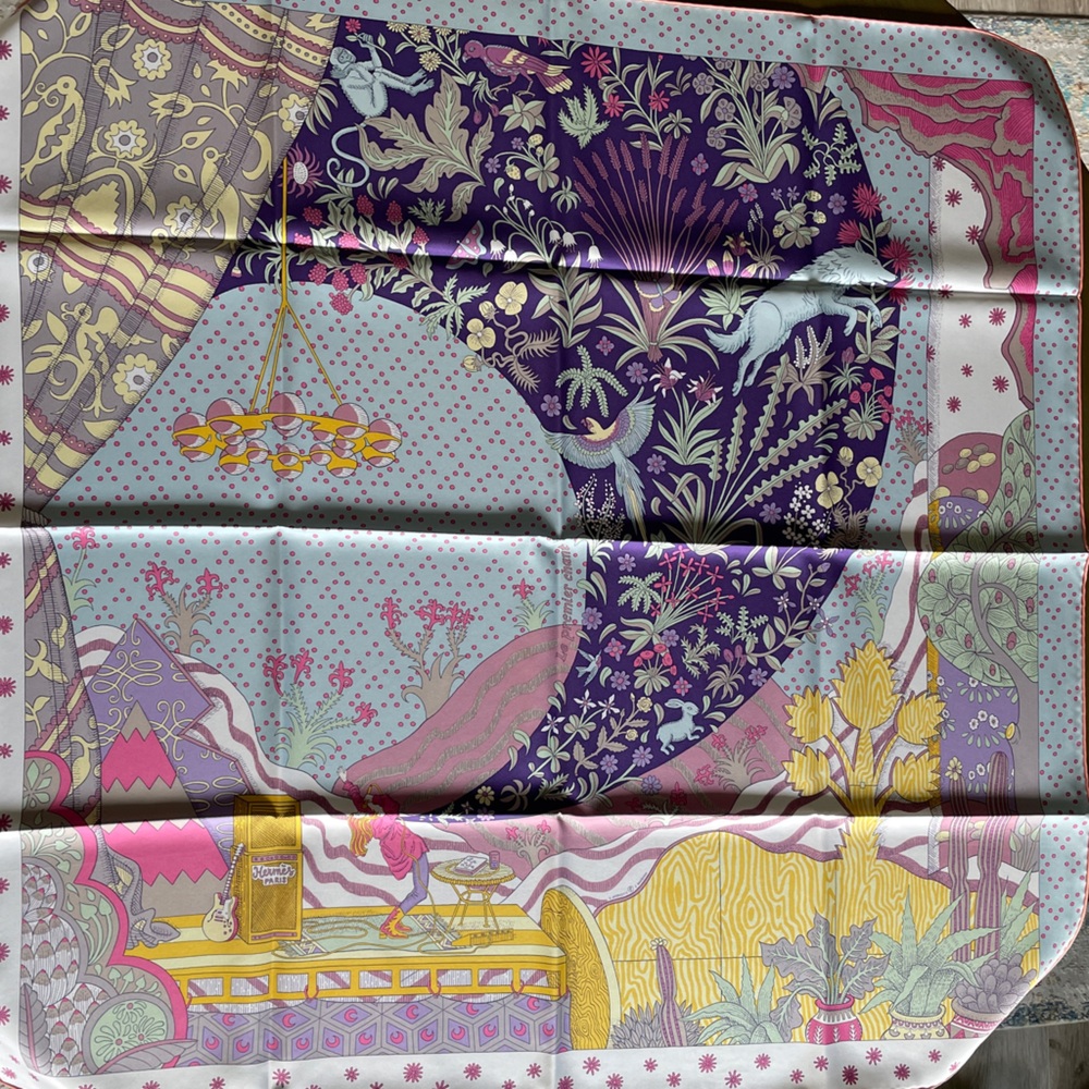 Hermes silk scarf carre 90.
